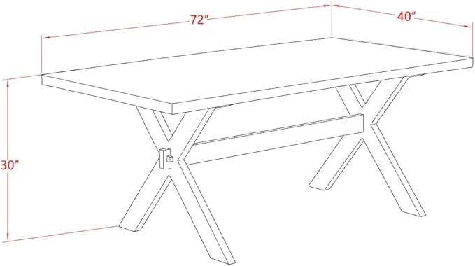 East West Furniture X627MZ606-5 5 Piece Dining Room Table Set Includes a Rectangle Kitchen Table with X-Legs and 4 Shitake Linen Fabric Parsons Dining Chairs, 40x72 Inch, Multi-Color