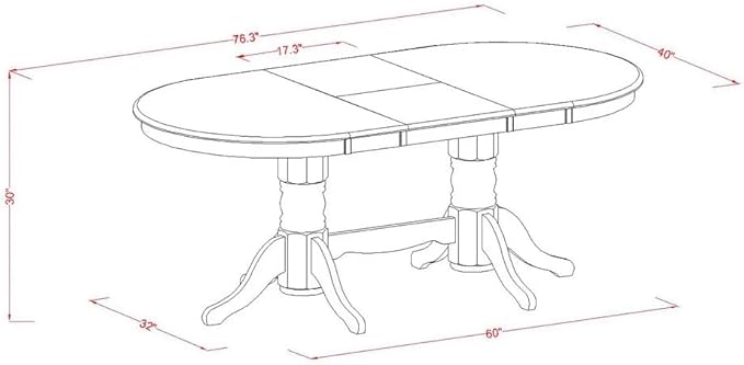 East West Furniture VAAS5-LWH-43 5 Piece Kitchen Table Set contain A Wooden Table and 4 Willow Green Polyester Fabric Mid Century Chairs, Linen White