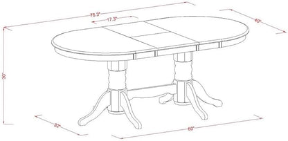 East West Furniture VAAS5-LWH-41 5 Piece Dining Table Set consists A Modern Dinner Table and 4 Platinum Gray Polyester Fabric Mid-Century Chairs with Stylish Back- Linen White Finish