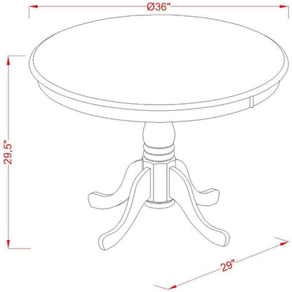 East West Furniture ANCA3-MAH-LC 3 Piece Kitchen Table Set for Small Spaces Contains a Round Dining Room Table with Pedestal and 2 Faux Leather Upholstered Chairs, 36x36 Inch, Mahogany