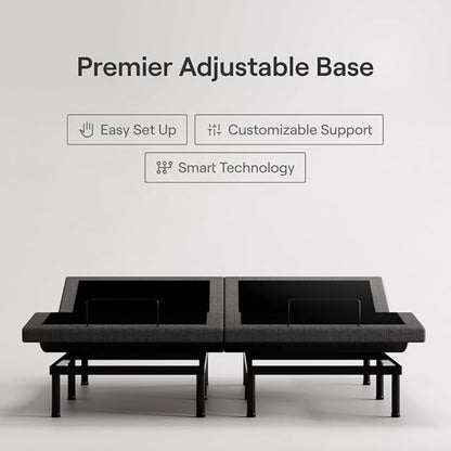 Nectar Luxe Twin XL Adjustable Base & 14” Mattress (New Version) - Head & Foot Incline - Medium Firm Memory Foam - Cooling Upgrade - 3 Massage Settings - 365-Night Mattress Trial & Forever Warranty