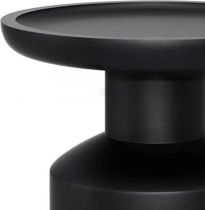 SIMPLIHOME Haynes 16-inch Wide Solid Mango End Table in Black, Handcrafted Boho-Style Accent Table for Living, Bedroom, or Home Office, Assembled