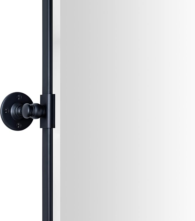 TEHOME 40x30'' Pivot Mirror Matt Black Tilt Bathroom Vanity Mirror Black Metal Framed Rectangle Horizontal Tilting Beveled Vanity Mirrors