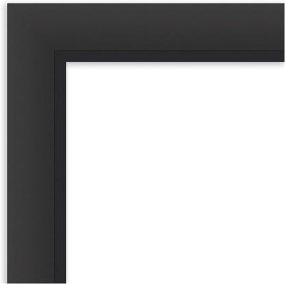 Amanti Art Black Bathroom Mirror for Over Sink, 28x34 Sloped Black Rectangle Vanity Mirror, Large Modern Contemporary Frame, Hangs Horizonally and Vertically, Bathroom Wall Decor, Beveled Edge