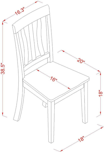 East West Furniture DLAN3-OAK-W 3 Piece Dinette Set for Small Spaces Contains a Round Dining Table with Dropleaf and 2 Dining Room Chairs, 42x42 Inch, Oak