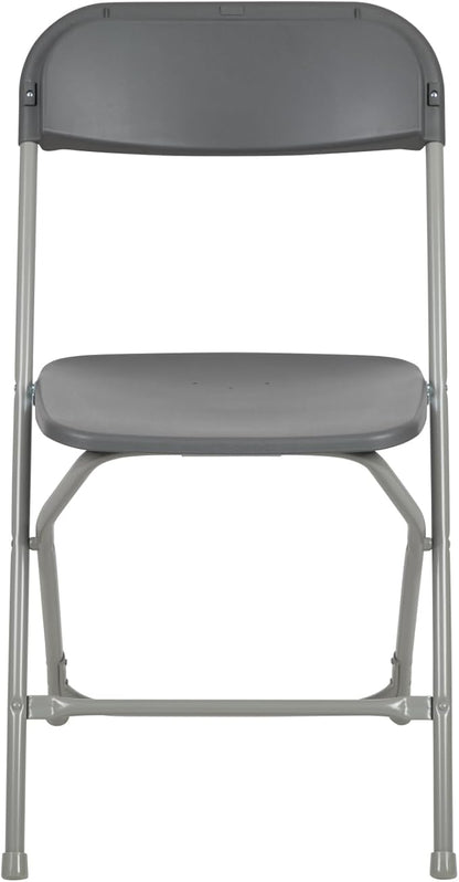 Flash Furniture Hercules Series Plastic Folding Chair - Grey - 4 Pack 650LB Weight Capacity Comfortable Event Chair-Lightweight Folding Chair