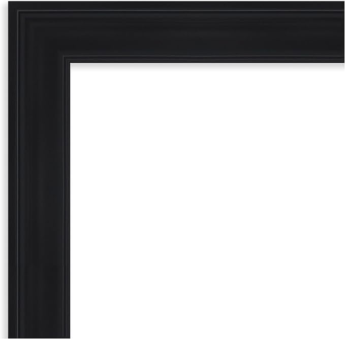 Amanti Art Black Bathroom Mirror for Over Sink, 29x41 Abbey Black Rectangle Vanity Mirror, Large Traditional Frame, Hangs Horizonally and Vertically, Bathroom Wall Decor, Beveled Edge
