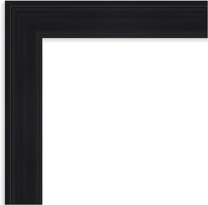 Amanti Art Black Bathroom Mirror for Over Sink, 25x21 Abbey Black Rectangle Vanity Mirror, Small Traditional Frame, Hangs Horizonally and Vertically, Bathroom Wall Decor, Beveled Edge