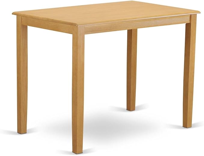 East West Furniture YAPB3-OAK-W 3 Piece Kitchen Counter Height Dining Table Set Contains a Rectangle Dining Room Table and 2 Wooden Seat Chairs, 30x48 Inch, Oak