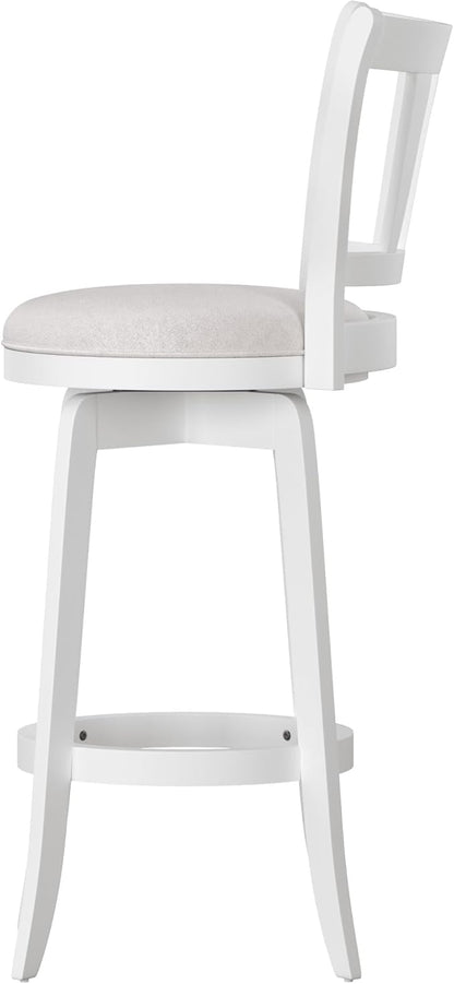 HILLSDALE Presque ISLE Wood BAR Height Swivel Stool White