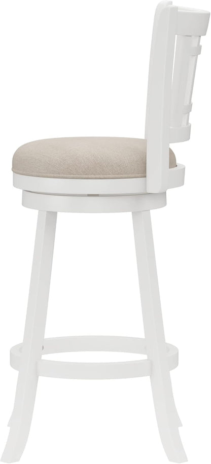Hillsdale Fairfox Swivel Stool with Rectangular Lattice Back, Bar Height, White