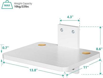 WALI Floating TV Shelves for Wall, Projector Shelf Holds Up to 22lbs, Wooden Wall Mounted Shelves for DVD Players, Cable Boxes, Game Consoles, Living Room Decor Accessories (CS201NW), 1 Shelf, White
