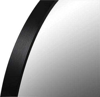 FrameWorks 24" Deluxe Contemporary Black Circular Aluminum Mirror