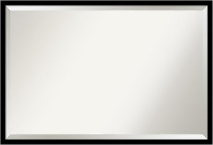 Amanti Art Black Bathroom Mirror for Over Sink, 26x38 Jet Black Rectangle Vanity Mirror, Large Modern Contemporary Frame, Hangs Horizonally and Vertically, Bathroom Wall Decor, Beveled Edge