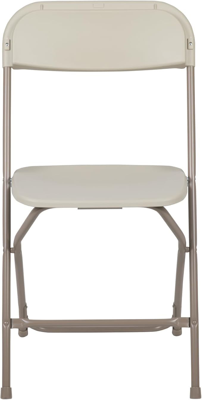 Flash Furniture Hercules Series Plastic Folding Chair - Beige - 6 Pack 650LB Weight Capacity Comfortable Event Chair-Lightweight Folding Chair