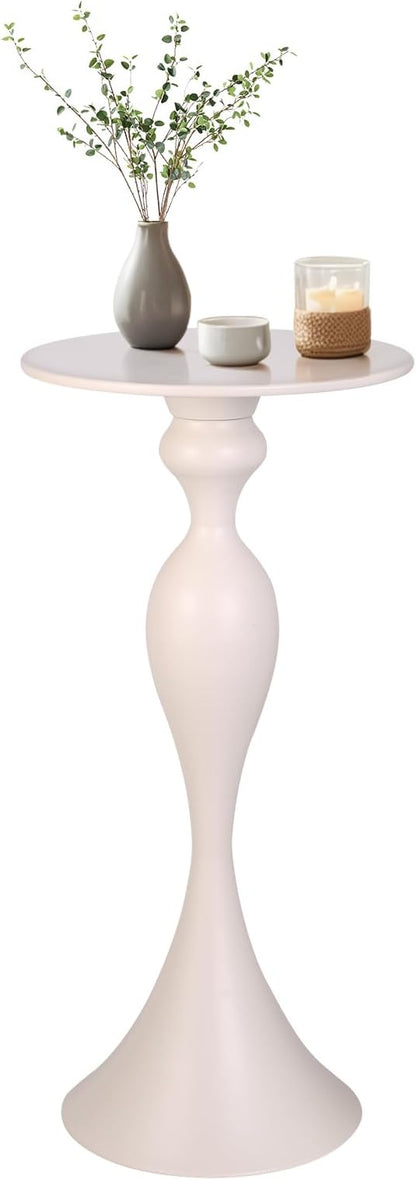 Small Accent Meatl Side Tables,Metal Round Martini Table,Vintage Side End Table for Small Space Living Room, Bedroom,White