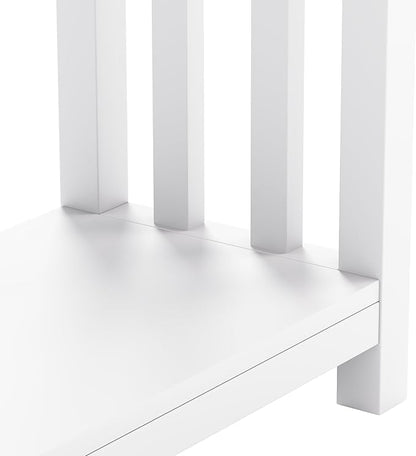 ChooChoo Farmhouse Long Entryway Table with Drawer, Mission Narrow Console Sofa Table with Storage, for Entryway,Living Room and Hallway, 47 Soft White and Brown