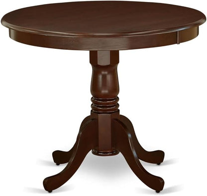 East West Furniture ANGR3-MAH-W 3 Piece Dinette Set for Small Spaces Contains a Round Dining Room Table with Pedestal and 2 Kitchen Dining Chairs, 36x36 Inch, Mahogany