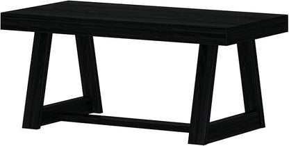 Plank+Beam Classic Rectangular Coffee Table, 40 Inch Farmhouse Coffee Table, Mini Center Tables for Small Spaces, Small Living Space Tea Table, Black Wirebrush