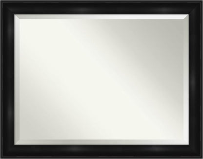 Amanti Art Black Bathroom Mirror for Over Sink, 36x46 Grand Black Rectangle Vanity Mirror, X-Large Casual Frame, Hangs Horizonally and Vertically, Bathroom Wall Decor, Beveled Edge