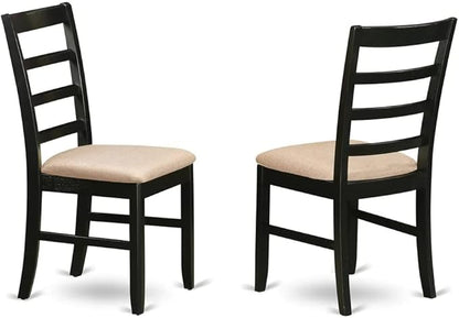 East West Furniture NOPF3-BLK-C 3 Piece Dining Room Table Set Contains a Rectangle Kitchen Table with Butterfly Leaf and 2 Linen Fabric Upholstered Chairs, 32x54 Inch, Black