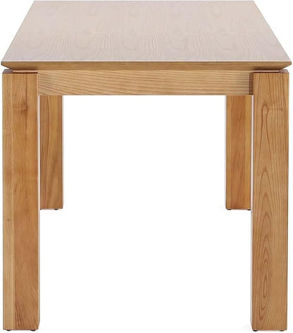 Manhattan Comfort Rockaway 70.86" Modern Solid Wood Dining Table for 8 - Unique Raised Beveled Top & Natural Wood Grain Finish, Durable & Elegant Kitchen Furniture, Nature