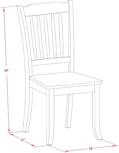 East West Furniture MZDA5-MAH-W 5 Piece Kitchen Table & Chairs Set Includes a Rectangle Dining Table with Dropleaf and 4 Dining Room Chairs, 36x54 Inch, Mahogany