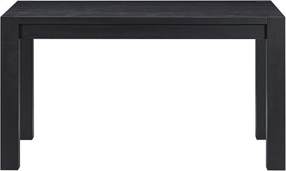 NTC Block 55 Inch Modern Farmhouse Dining Table, Rectangular Dinner Table for Dining Room, Living Room Furniture, Effortless Assembly, Burnt Black