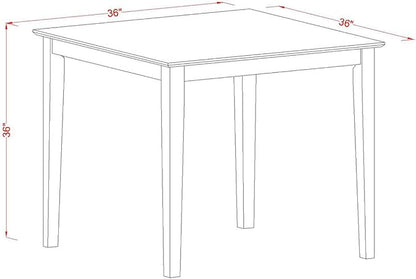 East West Furniture VNQU3-MAH-W 3 Piece Counter Height Pub Set for Small Spaces Contains a Square Dining Room Table and 2 Kitchen Chairs, 36x36 Inch, Mahogany