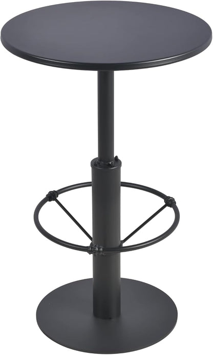 LOKKHAN 37.4" Tall High-top Table-Rustic Industrial Bar Table-23.6" Dia Round Metal Bar Height Standing Pub Table-Dining Room Bistro Table-Cocktail Table (Matte Black)