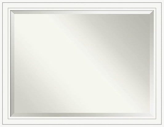 Amanti Art White Bathroom Mirror for Over Sink, 35x45 Craftsman White Rectangle Vanity Mirror, X-Large Casual Wood Frame, Hangs Horizonally and Vertically, Bathroom Wall Decor, Beveled Edge from WI