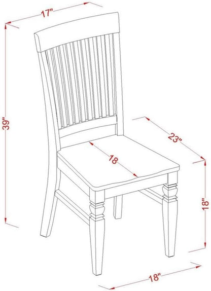 East West Furniture QUWE5-BCH-W 5 Piece Dining Table Set for 4 Includes a Rectangle Kitchen Table with Butterfly Leaf and 4 Kitchen Dining Chairs, 40x78 Inch, Black & Cherry