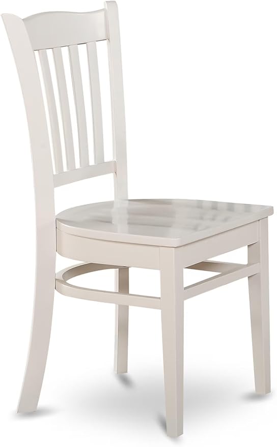 East West Furniture AMGR3-LWH-W 3 Piece Dinette Set for Small Spaces Contains a Round Kitchen Table with Pedestal and 2 Dining Room Chairs, 36x36 Inch, Linen White