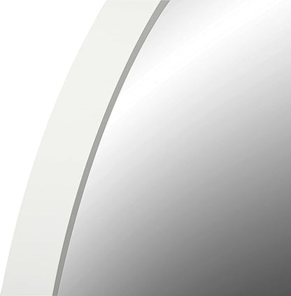 FrameWorks 24" Deluxe Contemporary White Circular Aluminum Mirror