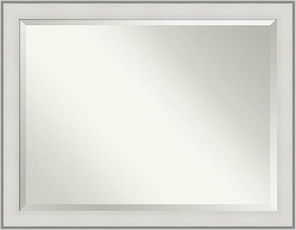 Amanti Art White Bathroom Mirror for Over Sink, 35x45 Imperial White Rectangle Vanity Mirror, X-Large Traditional Frame, Hangs Horizonally and Vertically, Bathroom Wall Decor, Beveled Edge
