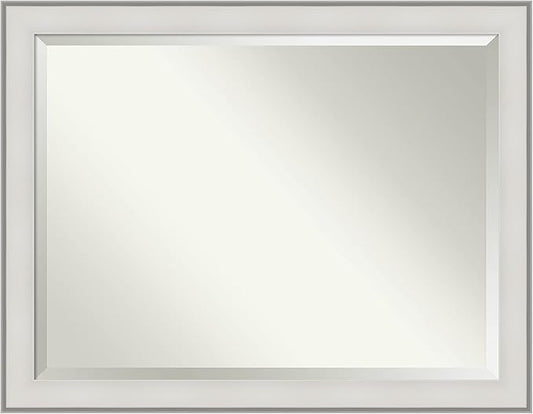 Amanti Art White Bathroom Mirror for Over Sink, 35x45 Imperial White Rectangle Vanity Mirror, X-Large Traditional Frame, Hangs Horizonally and Vertically, Bathroom Wall Decor, Beveled Edge