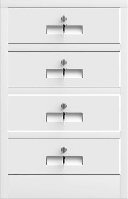 Metal Storage Cabinet with Lockable Drawers for Home Office Bedroom Living Room Organization(White)