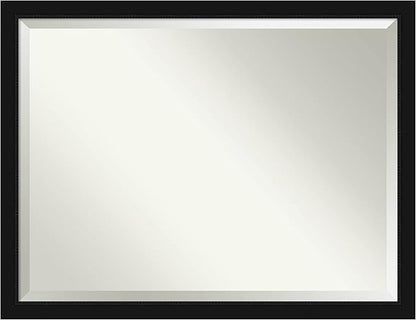 Amanti Art Black Bathroom Mirror for Over Sink, 33x43 Avon Black Rectangle Vanity Mirror, X-Large Casual Frame, Hangs Horizonally and Vertically, Bathroom Wall Decor, Beveled Edge