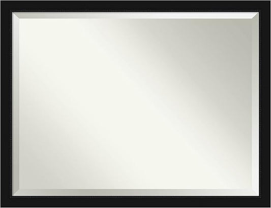 Amanti Art Black Bathroom Mirror for Over Sink, 33x43 Avon Black Rectangle Vanity Mirror, X-Large Casual Frame, Hangs Horizonally and Vertically, Bathroom Wall Decor, Beveled Edge