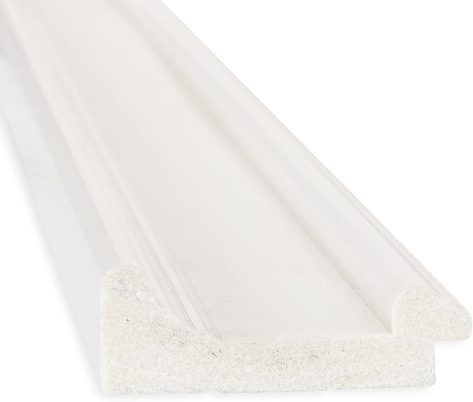 Amanti Art White Bathroom Mirror for Over Sink, 36x46 Ridge White Rectangle Vanity Mirror, X-Large Traditional Frame, Hangs Horizonally and Vertically, Bathroom Wall Decor, Beveled Edge from WI, USA