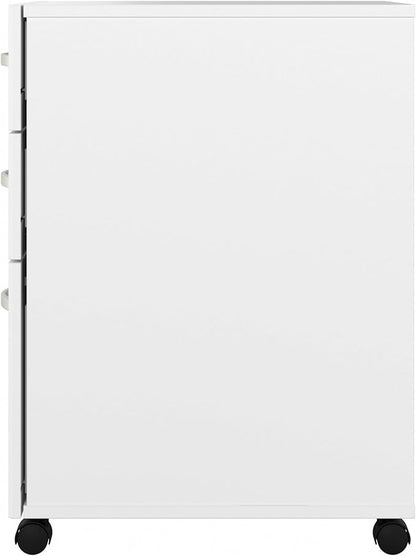 Bush Business Furniture Studio C 3 Drawer Mobile File Cabinet in White