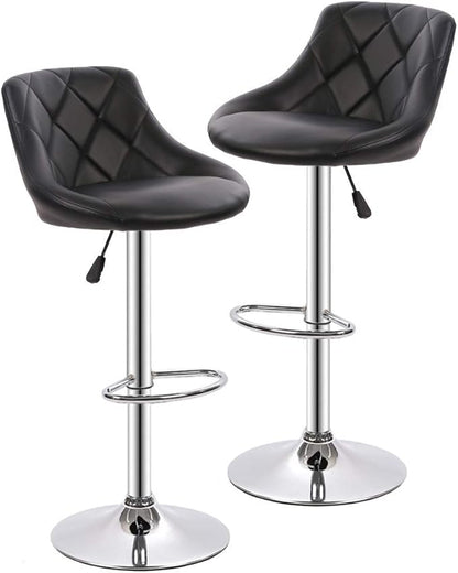 BestOffice Counter Height Bar Stools Set of 2 Bar Stools Swivel Stool Height Adjustable Bar Chairs with Back PU Leather Swivel Bar Stool Kitchen Counter Stools Dining Chairs