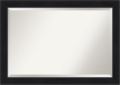 Amanti Art Black Bathroom Mirror for Over Sink, 29x41 Abbey Black Rectangle Vanity Mirror, Large Traditional Frame, Hangs Horizonally and Vertically, Bathroom Wall Decor, Beveled Edge