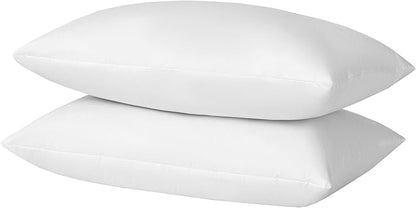 12x20 Decorative Throw Pillow Inserts-Down Feather Pillow Inserts-Oblong-Cotton Fabric-Set of 2-White.