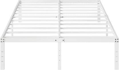 16 Inch White King Bed Frame Heavy Duty Metal Platform King Size Bed Frames with High Storage, Eassy Assembly 3,500 lbs Heavy Duty Bedframes