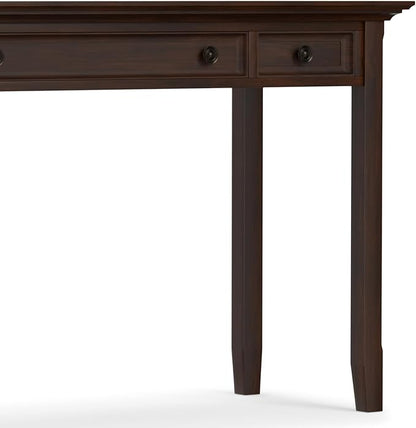 SIMPLIHOME Amherst Desk - 54-Inch Wide Solid Wood Writing Desk in Russet Brown, Transitional Home Office Computer Table for Workspace or Study with 2 Drawers and Flip-Down Keyboard Tray