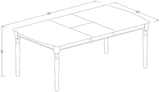 East West Furniture DOVE5-LWH-15 5 Piece Dining Table Set Includes a Rectangle Kitchen Table with Butterfly Leaf and 4 Baby Blue Linen Fabric Upholstered Chairs, 42x78 Inch, Linen White
