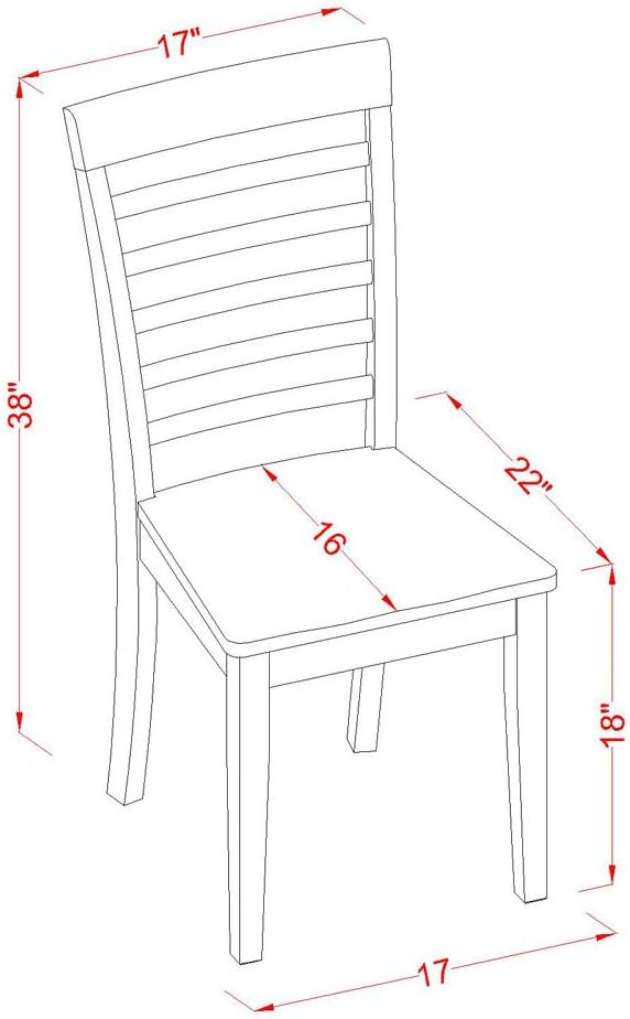East West Furniture NOML5-MAH-W 5 Piece Dining Set Includes a Rectangle Dining Room Table with Butterfly Leaf and 4 Wood Seat Chairs, 32x54 Inch, Mahogany