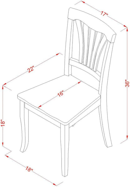 East West Furniture LGAV5-LWH-W 5 Piece Modern Dining Table Set Includes a Rectangle Wooden Table with Butterfly Leaf and 4 Dining Chairs, 42x84 Inch, Linen White