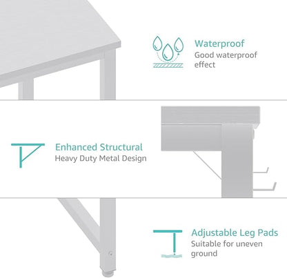 Lufeiya White Computer Desk with Drawers - 55 Inch Long Study Work Writing Desk for Home Office Bedroom, Reversible Simple Modern Cute PC Desks with Fabric Drawer, White